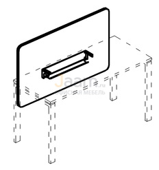 Мебель для персонала Экран настольный фронтальный тканевый с мягким наполнителем с кабель-каналом для стола 160 А4 Б 858