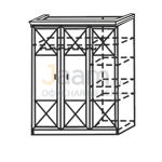 Мебель для гостиниц Офисный шкаф трехдверный для одежды и белья ГР 130 ОАТ