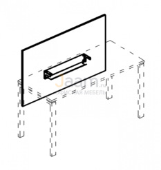 Мебель для персонала Экран настольный фронтальный большой для стола 100 с кабель-каналом Б 835 БП