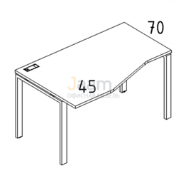 Мебель для персонала Стол эргономичный левый "Техно" на металлокаркасе UNO Б1 063 БП
