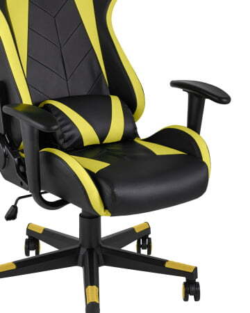 Кресло игровое TopChairs Gallardo желтое (Геймерское кресло Gallardo желтый)