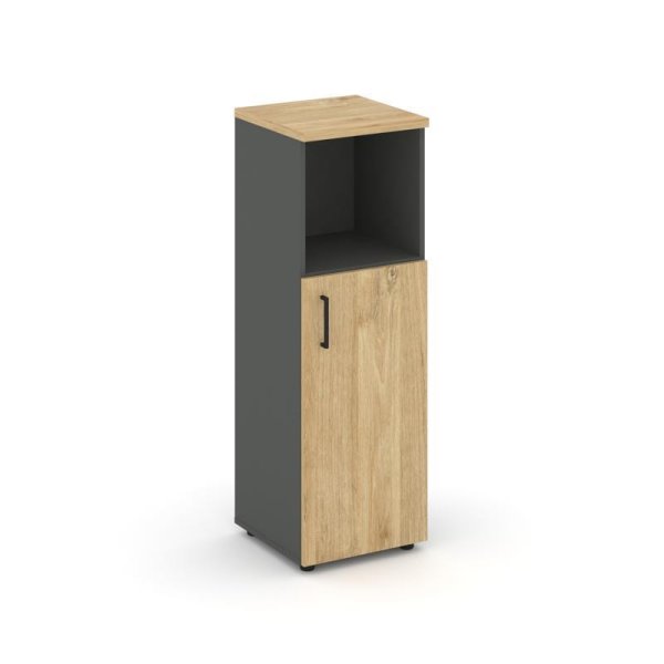 Шкаф средний узкий SN.STU.E-201(R) (400х400х1203) (Антрацит/Тиквуд Светлый)