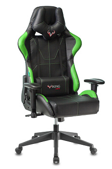 Кресло игровое Zombie VIKING 5 AERO черный/салатовый эко.кожа с подголов. крестов. пластик