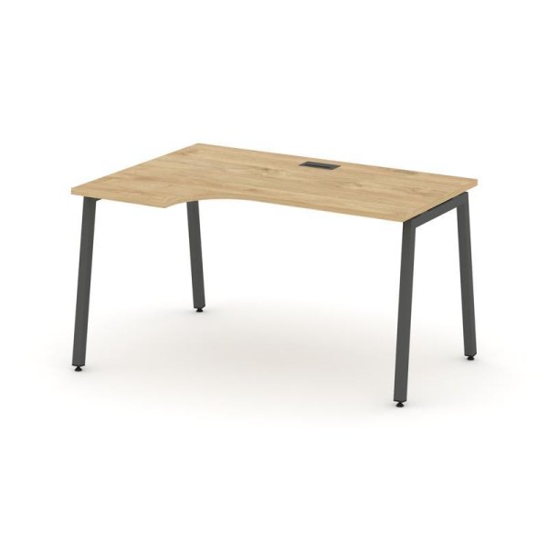 Стол рабочий эргономичный SN-4A.SPA-001(L) (1380х600/980х750) (Тиквуд Светлый/Металл Антрацит)