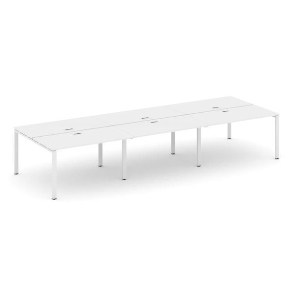 Рабочая станция 2-х сторонняя SN-6P.DRS-061 (2940х1232х750) (Белый/Металл Белый)