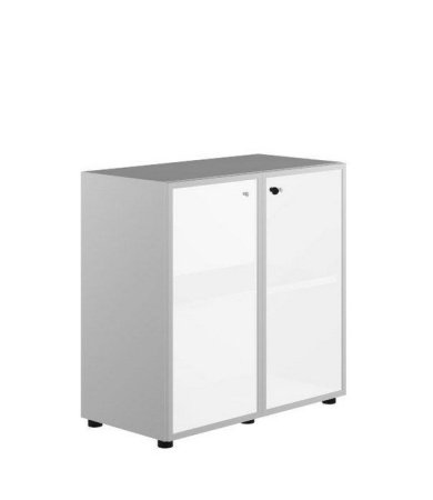 Шкаф низкий, стекло мокка, рама хром Z2 IDEV86B K C 860x450x860 (Орех каналетто)