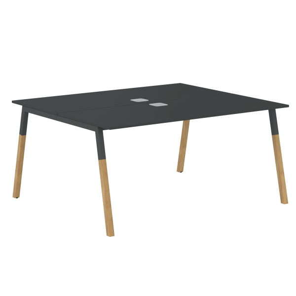 Двухместная рабочая станция Forta FWST 1513 1580x733x1370 (Черный графит)