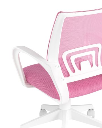 Кресло офисное TopChairs ST-BASIC-W розовый крестовина пластик белый (Компьютерное кресло ST-BASIC-W розовый)