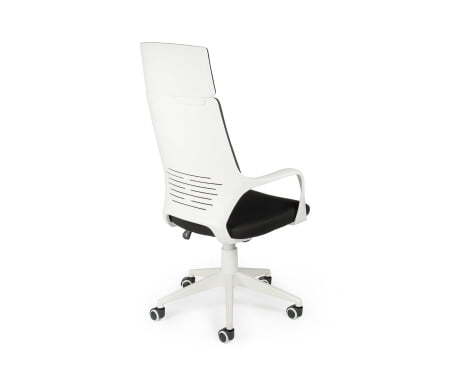 Кресло офисное / IQ / (white+black) белый пластик / черная ткань (Черный)