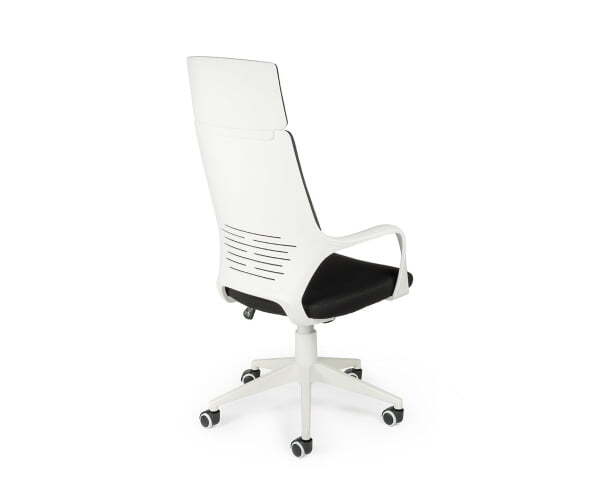Кресло офисное / IQ / (white+black) белый пластик / черная ткань