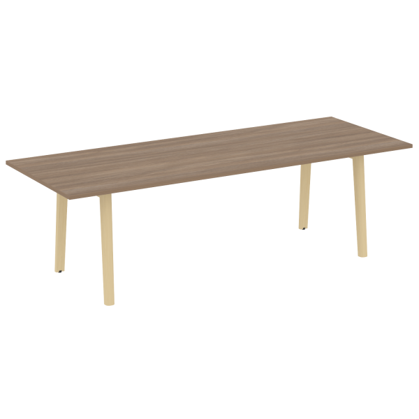 Стол переговорный на деревянных опорах Onix Wood Direct OW.PRG-25 2580x980x750 (Дуб Аризона/Дуб Светлый)