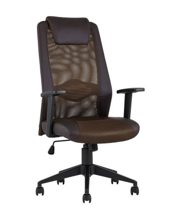 Кресло офисное TopChairs Studio коричневое (Компьютерное кресло Studio коричневый)