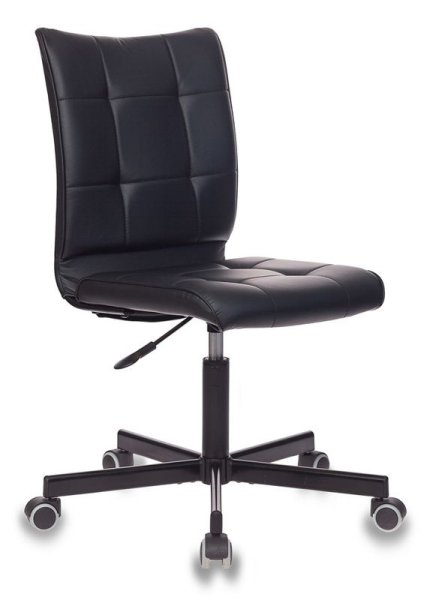 Кресло CH-330M черный Leather Black эко.кожа крестов. металл черный (Черный)