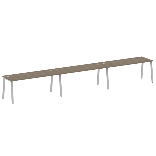 Рабочая станция на 3 рабочих места на А-образном м/к Metal System Style БА.СМ-3.5 5400x720x750 (Вяз/Серый металл)